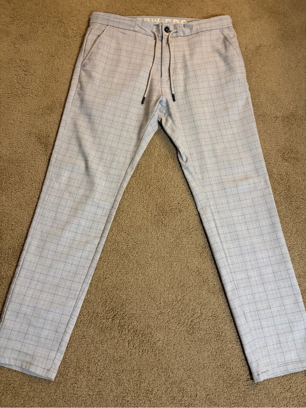 Light Gray Plaid Joggers